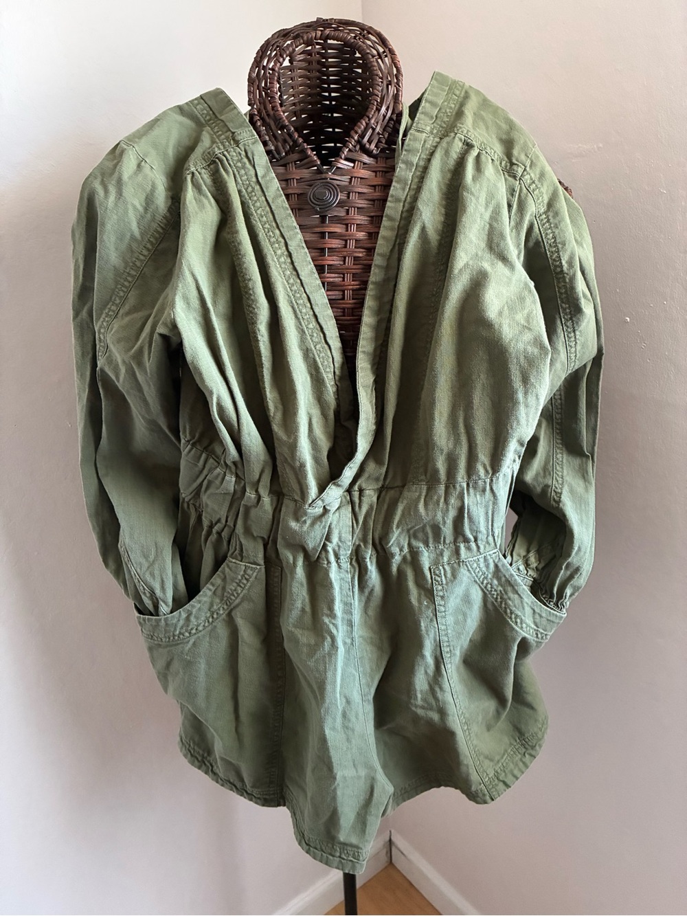 Free People Olive Utility Dress